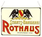 Brauereischild der Staatsbrauerei Rothaus aus Email