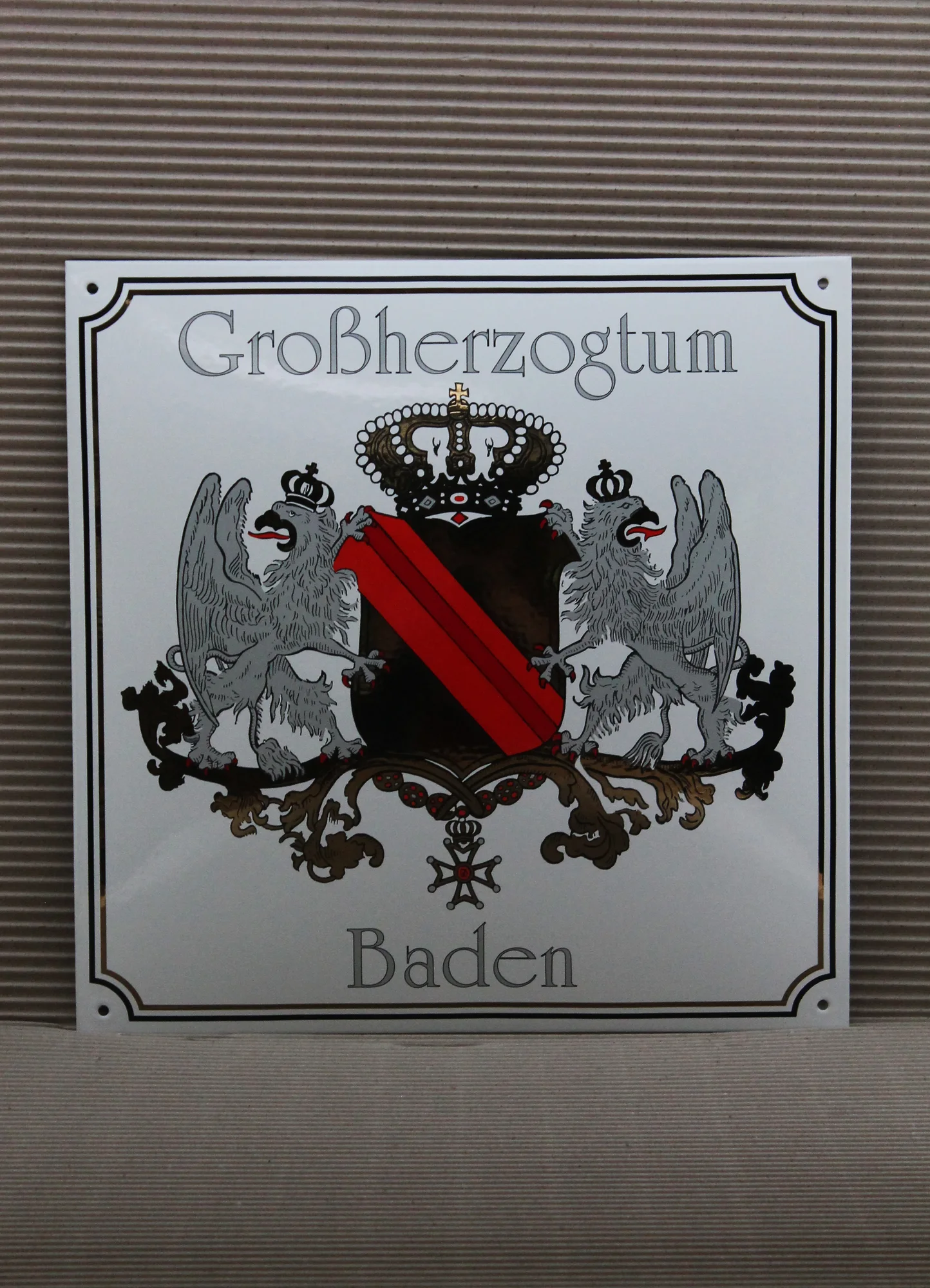 Emailschild „Großherzogtum Baden“ mit Wappen
